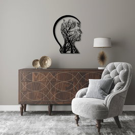 Wallity Tree Man - 322 Escultura de Pared de Metal Negra